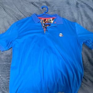 Blue Robert Graham Polo, Size Medium